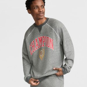 YEARBOOK RAGLAN CREWNECK SWEATSHIRT, CHAMPION CREST