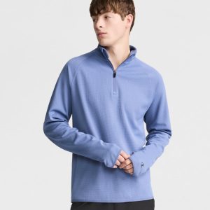 C-VPR 1/4 ZIP WAFFLE KNIT PULLOVER, REFLECTIVE C LOGO