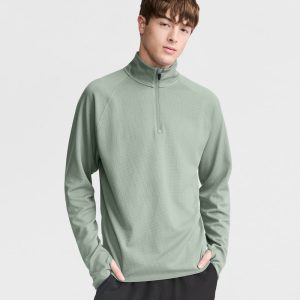 C-VPR 1/4 ZIP WAFFLE KNIT PULLOVER, REFLECTIVE C LOGO