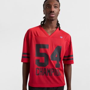 YEARBOOK MESH FOOTBALL TEE, V-NECK