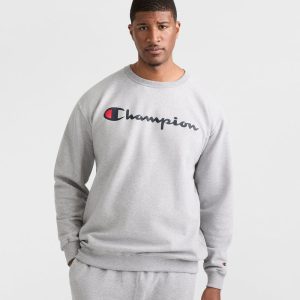 POWERBLEND CREWNECK SWEATSHIRT, SCRIPT LOGO - BIG & TALL