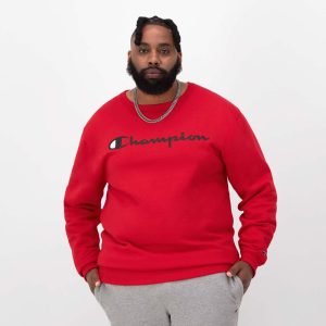 POWERBLEND CREWNECK SWEATSHIRT, SCRIPT LOGO - BIG & TALL