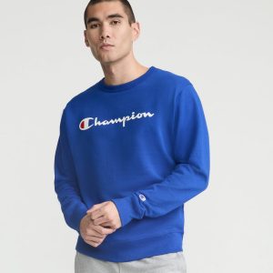 POWERBLEND CREWNECK SWEATSHIRT, CLASSIC SCRIPT LOGO