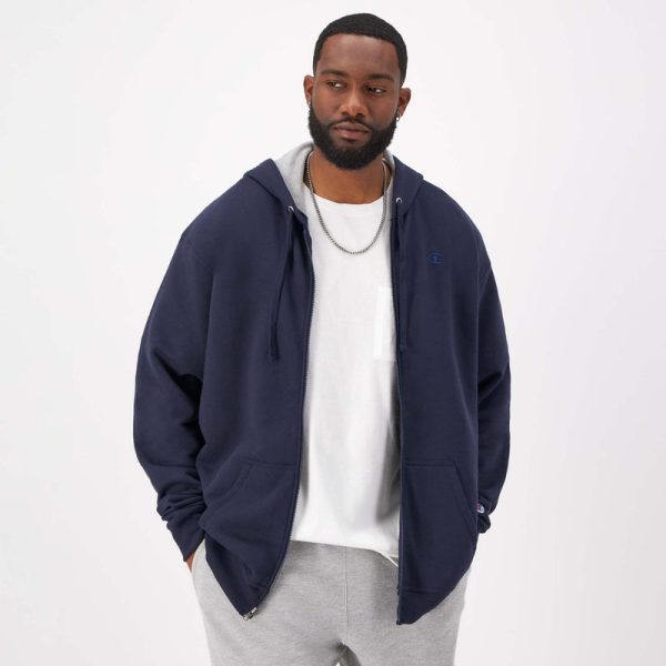 POWERBLEND FULL ZIP HOODIE, C LOGO - BIG & TALL
