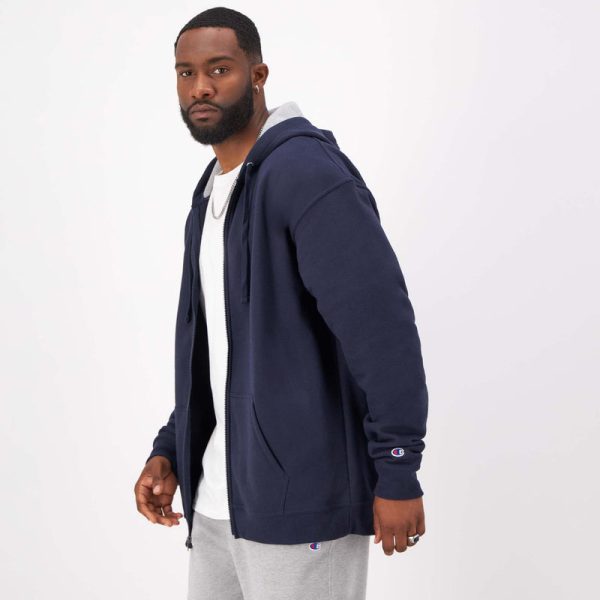 POWERBLEND FULL ZIP HOODIE, C LOGO - BIG & TALL - Image 2