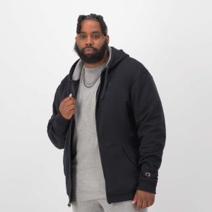 POWERBLEND FULL ZIP HOODIE, C LOGO - BIG & TALL