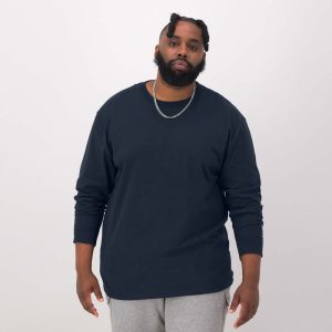 CLASSIC LONG-SLEEVE T-SHIRT, EMBROIDERED C LOGO - BIG & TALL