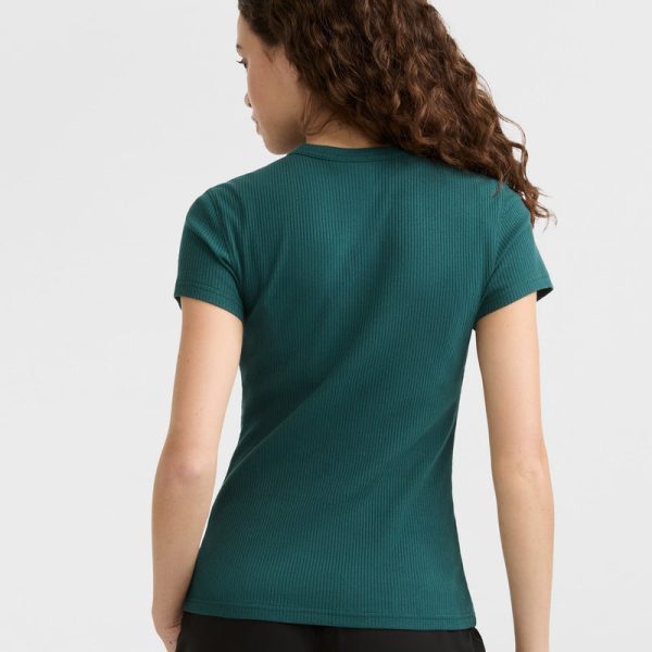 SLIM RIBBED TEE, ICONIC C PATCH - Image 2