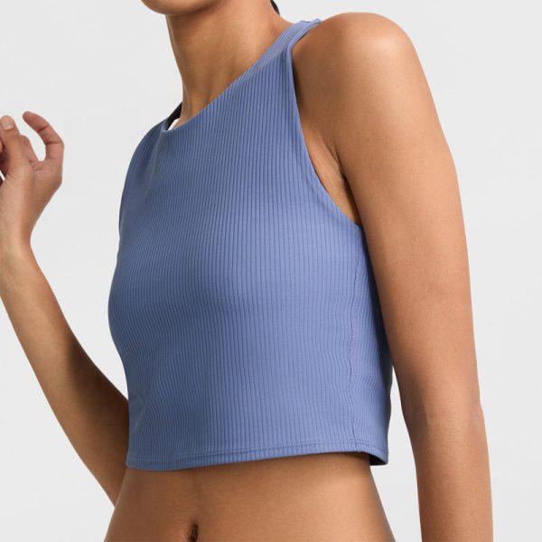 SOFT TOUCH RIBBED CROPPED TANK TOP, C LOGO - Image 3