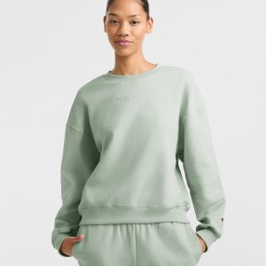 POWERBLEND CREWNECK SWEATSHIRT, EMBROIDERED SCRIPT LOGO