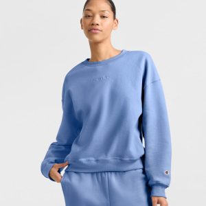 POWERBLEND CREWNECK SWEATSHIRT, EMBROIDERED SCRIPT LOGO