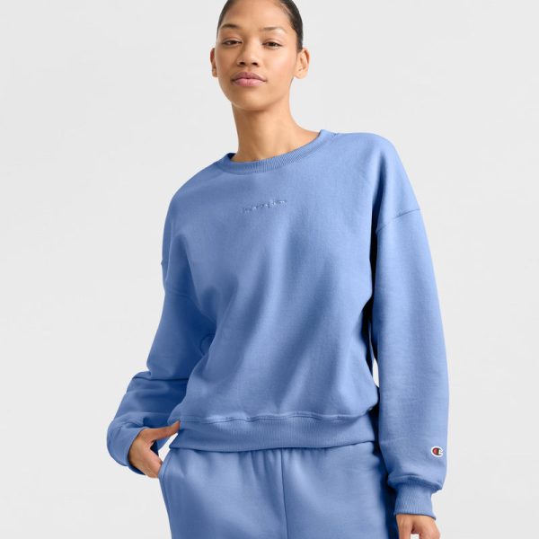POWERBLEND CREWNECK SWEATSHIRT, EMBROIDERED SCRIPT LOGO