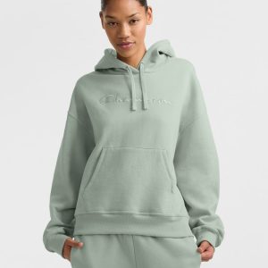 POWERBLEND HOODIE, RELAXED, FULL EMBROIDERED SCRIPT LOGO