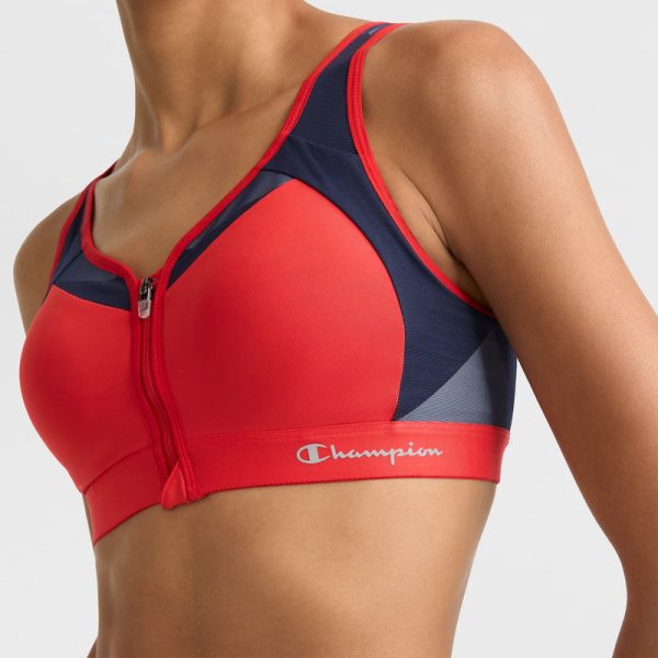 MOTION CONTROL ZIP SPORTS BRA, WIREFREE, SCRIPT LOGO - Image 3